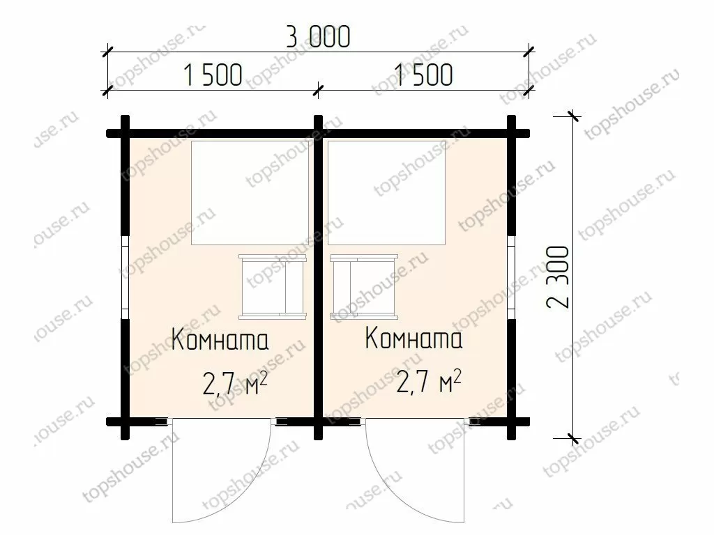 Дачная бытовка-хозблок 3,0x2,3. 6940