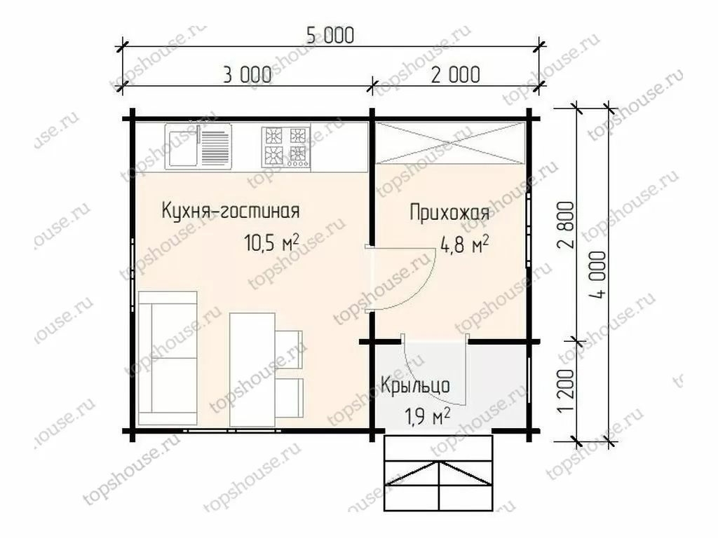Гостевой домик эконом класса из бруса «Артель». 4671