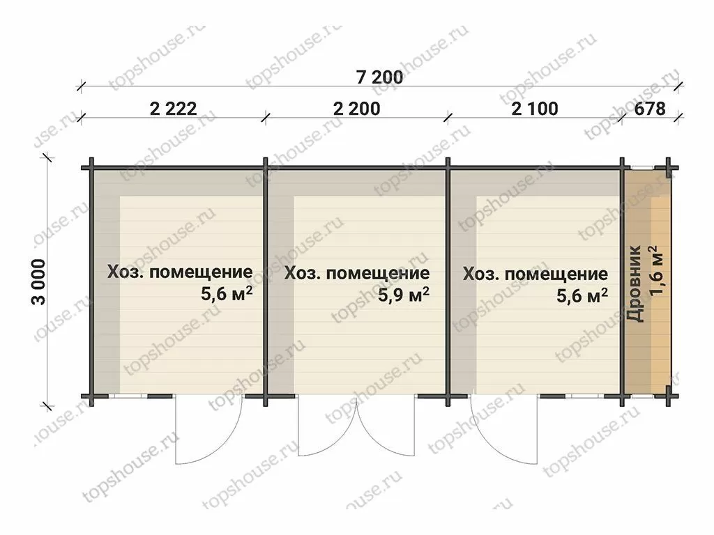 Хозблок с дровником «Куча мала». 12997