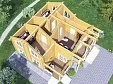 Двухэтажный дом из двойного бруса «Стефания». 9645