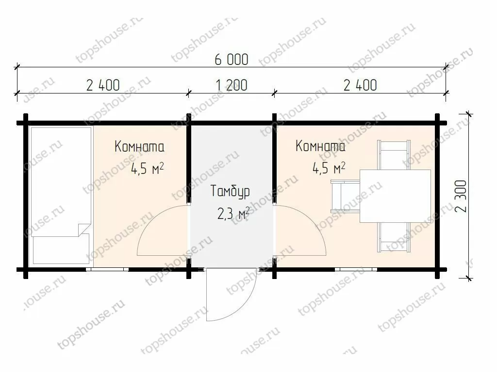 Бытовка распашонка 6х2,3. 6954