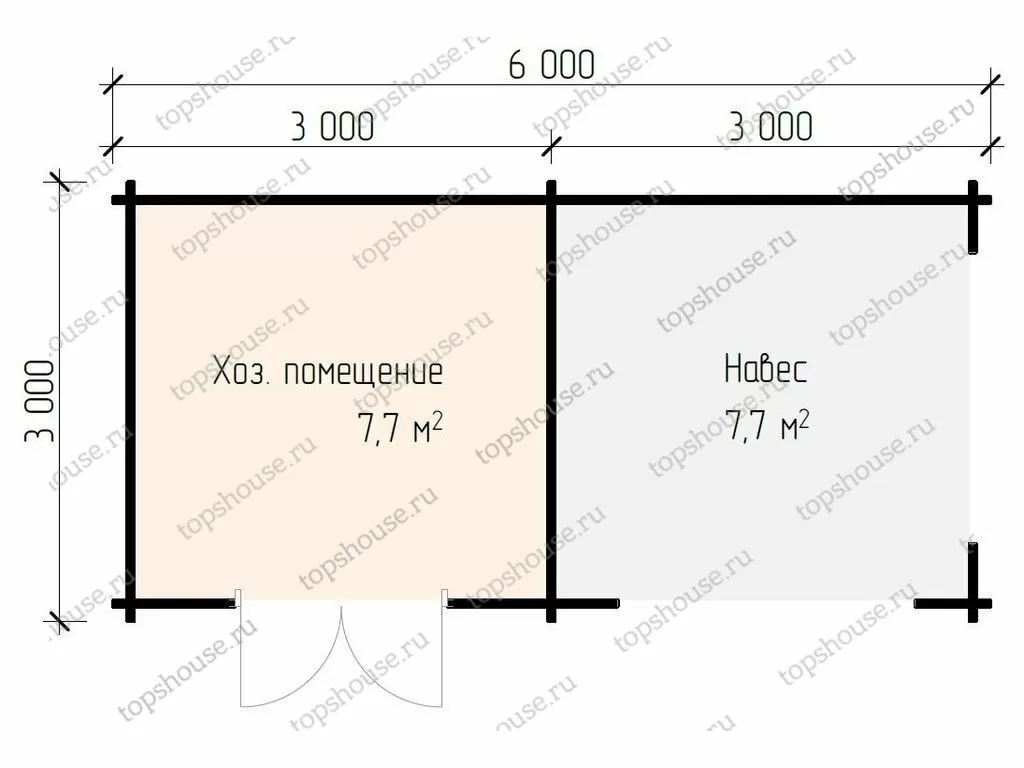 Хозблок из бруса «Лёгкий». 4845