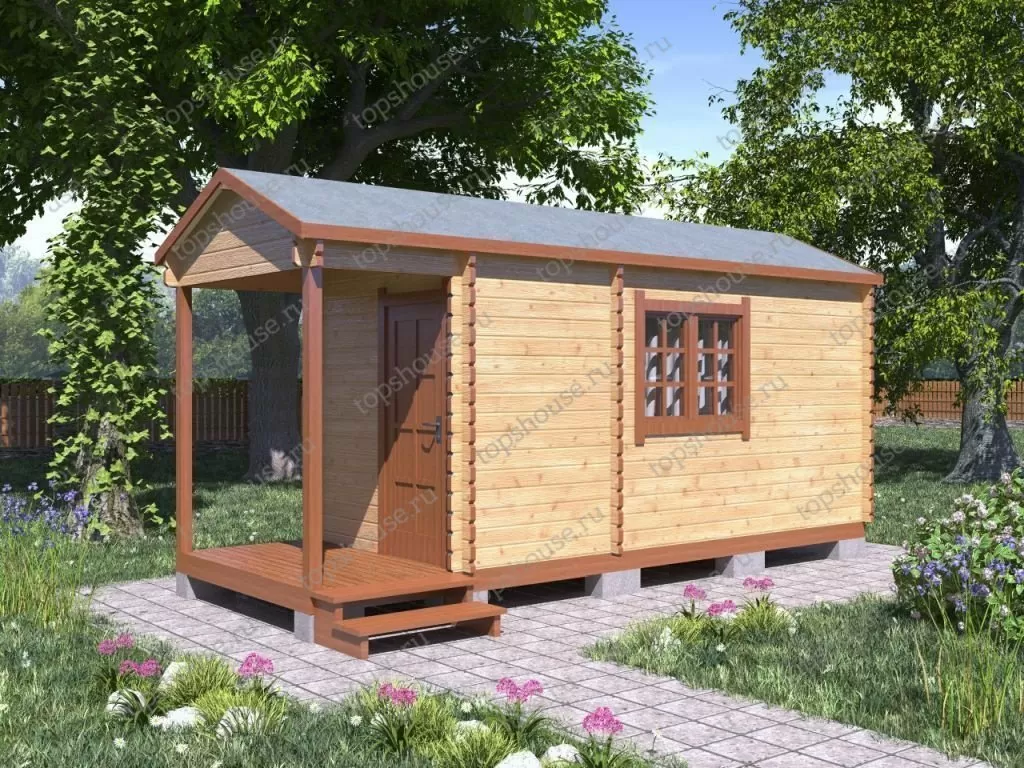 Дачная бытовка с крыльцом 6,0x2,3. 7244