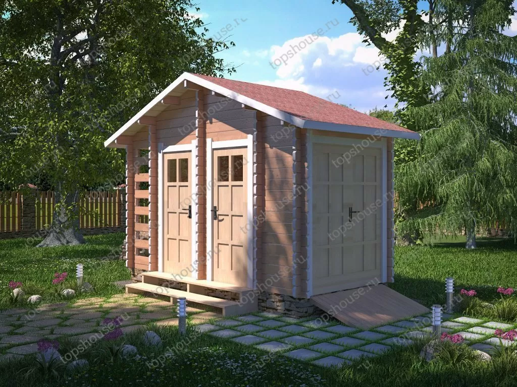 Хозблок «Заботливый» с душем и туалетом. 7329