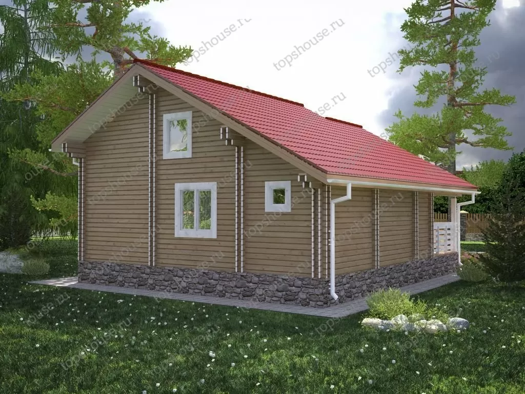 Теплый дом из бруса «Новая сказка». 7595