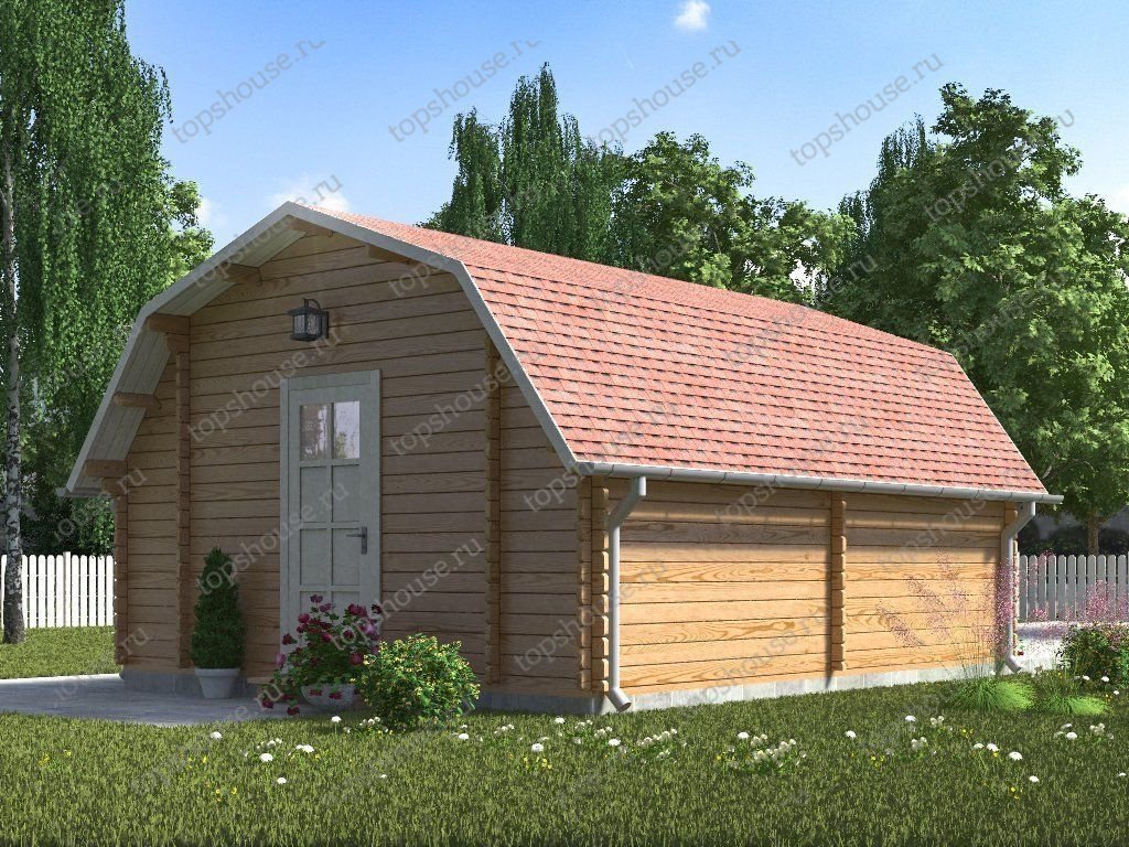 Гараж из бруса «Авиатор». 11235