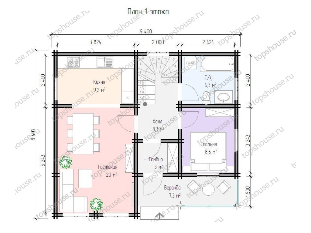 Двухэтажный теплый дом «Простая роскошь». 6308