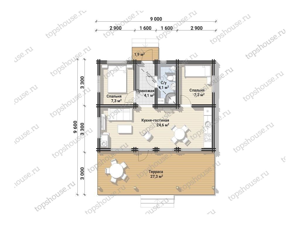 Одноэтажный дом «Золото скифов». 8836