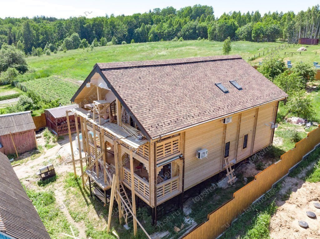 Двухэтажный дом из двойного бруса «Великий Гетсби». 11039
