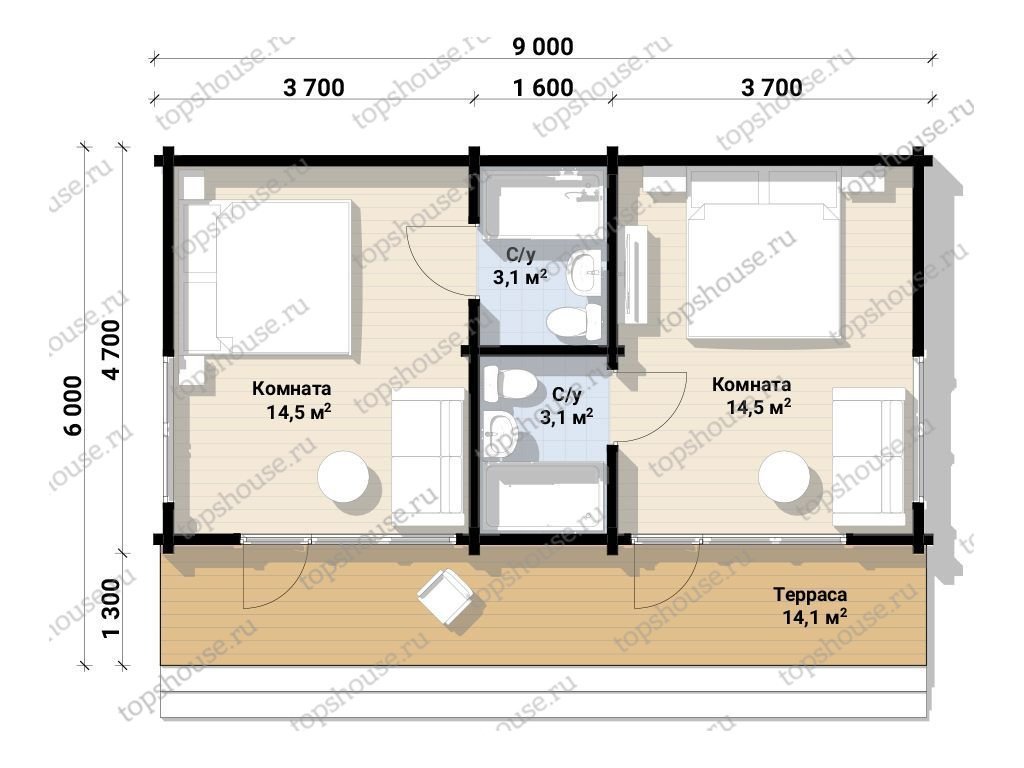 Гостевой дом из бруса «Ну и Ну!!». 13625