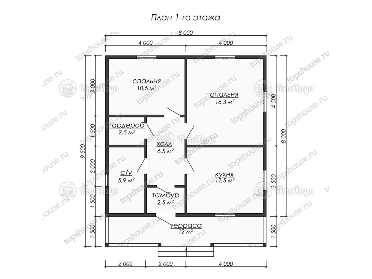 Каркасный дом ТХ-ДК210. 14525