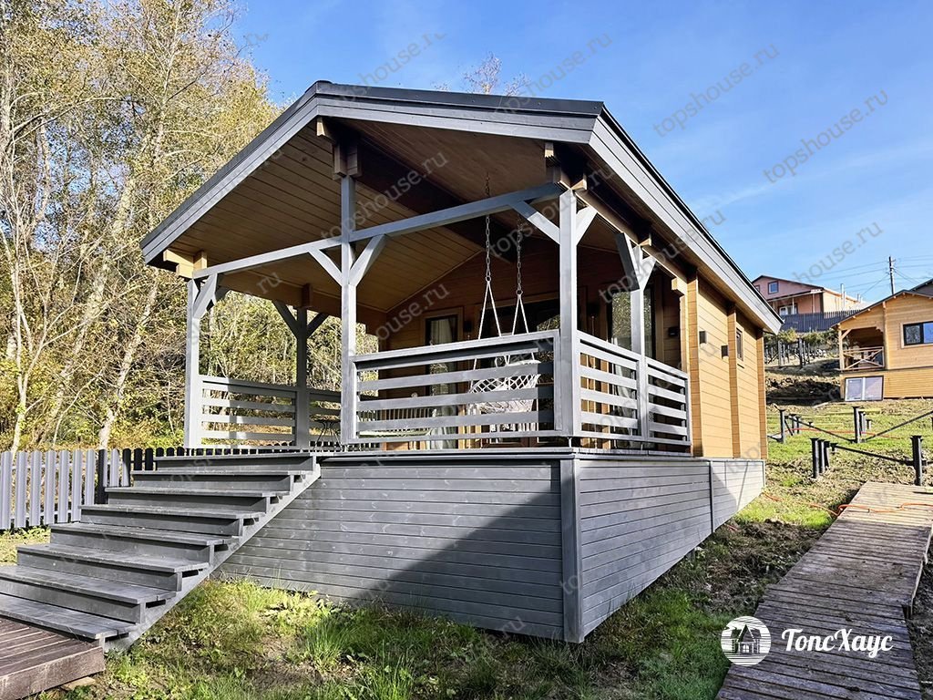 Садовый домик из бруса «Пляжный». 16281