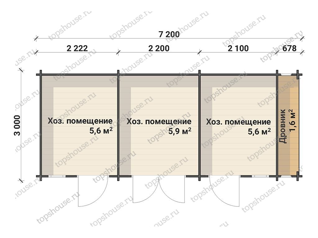 Хозблок с дровником «Куча мала». 12997