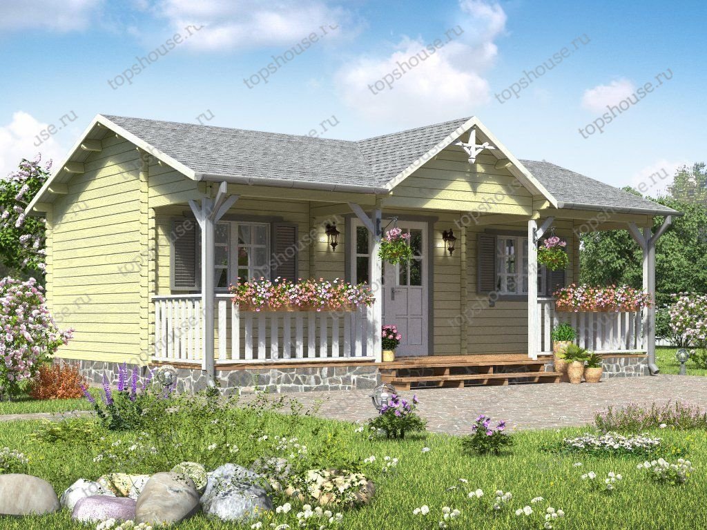 Дачный дом с мезонином «Объятия старины». 12514