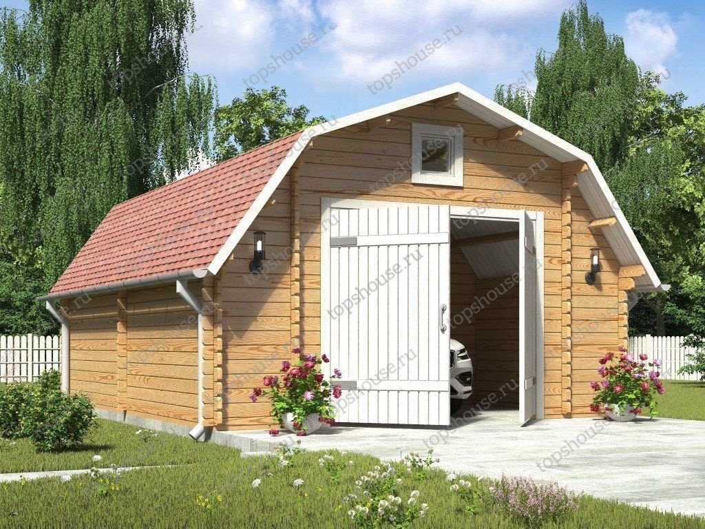 Гараж из бруса «Авиатор». 11234