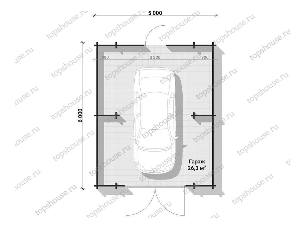 Гараж из бруса «Авиатор». 11238