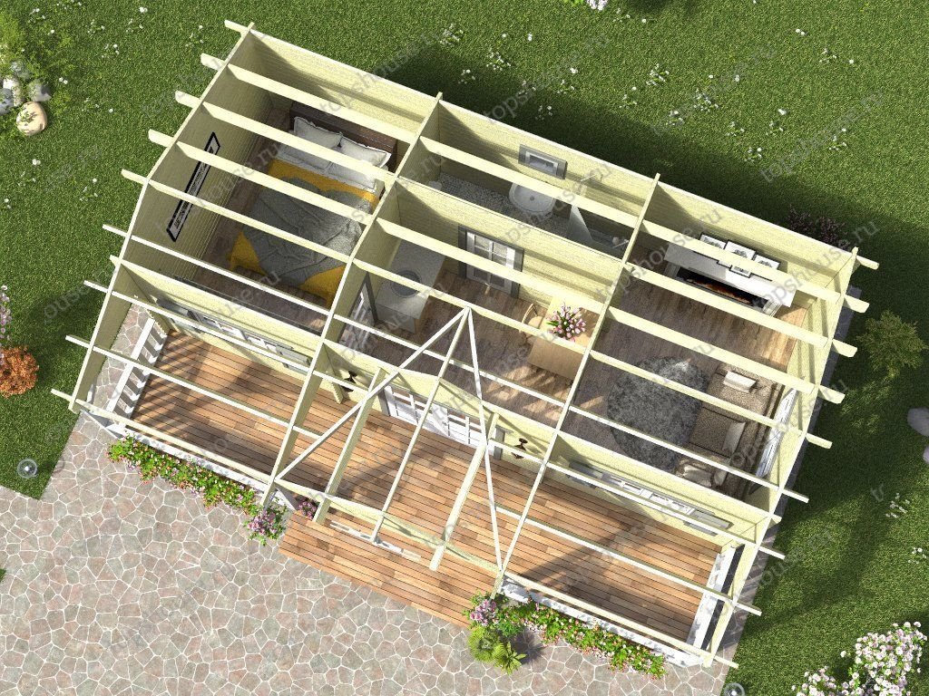 Дачный дом с мезонином «Объятия старины». 12517