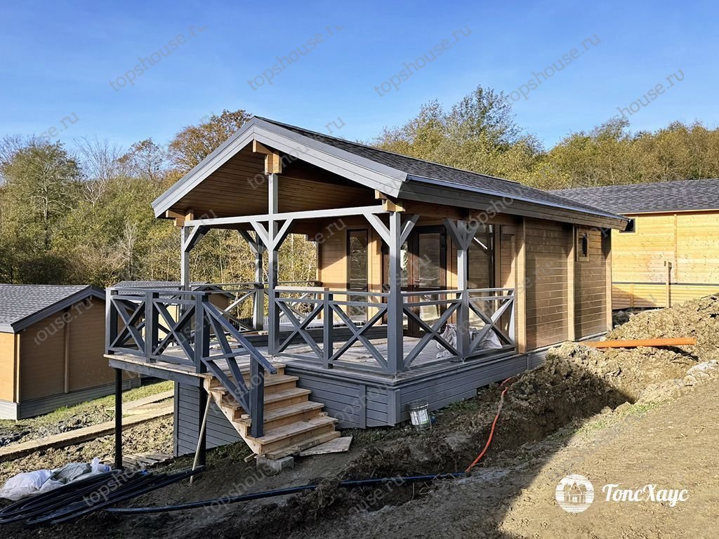 Садовый домик из бруса «Пляжный». 16279