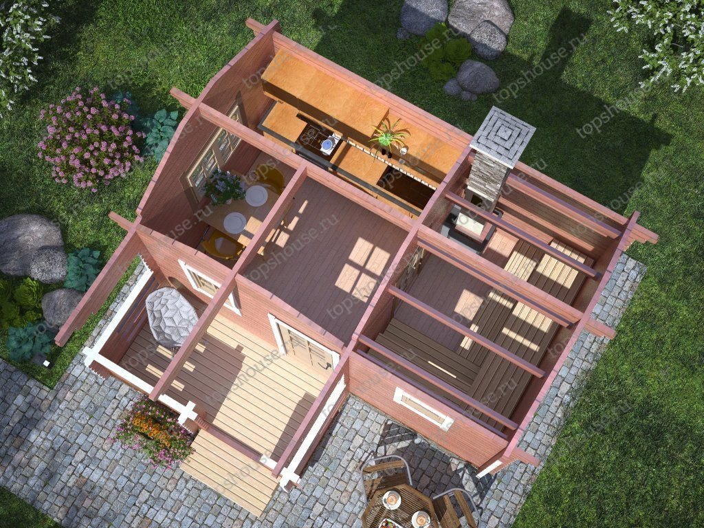 Баня из бруса «Пышка». 5556