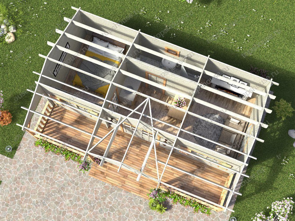 Дачный дом с мезонином «Объятия старины». 12522