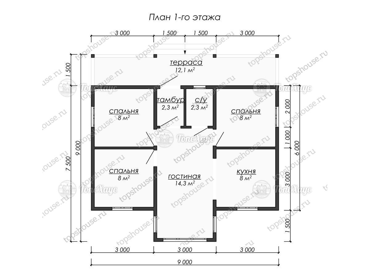 Каркасный дом ТХ-ДК220. 14530