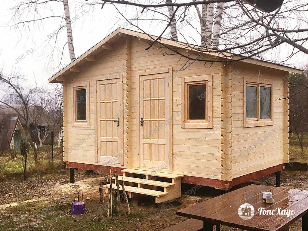 Хозблок из бруса «Парный» - купить по выгодной цене от производителя  «ТопсХаус» в Москве. Хозблоки для дачи/Хозяйственные постройки