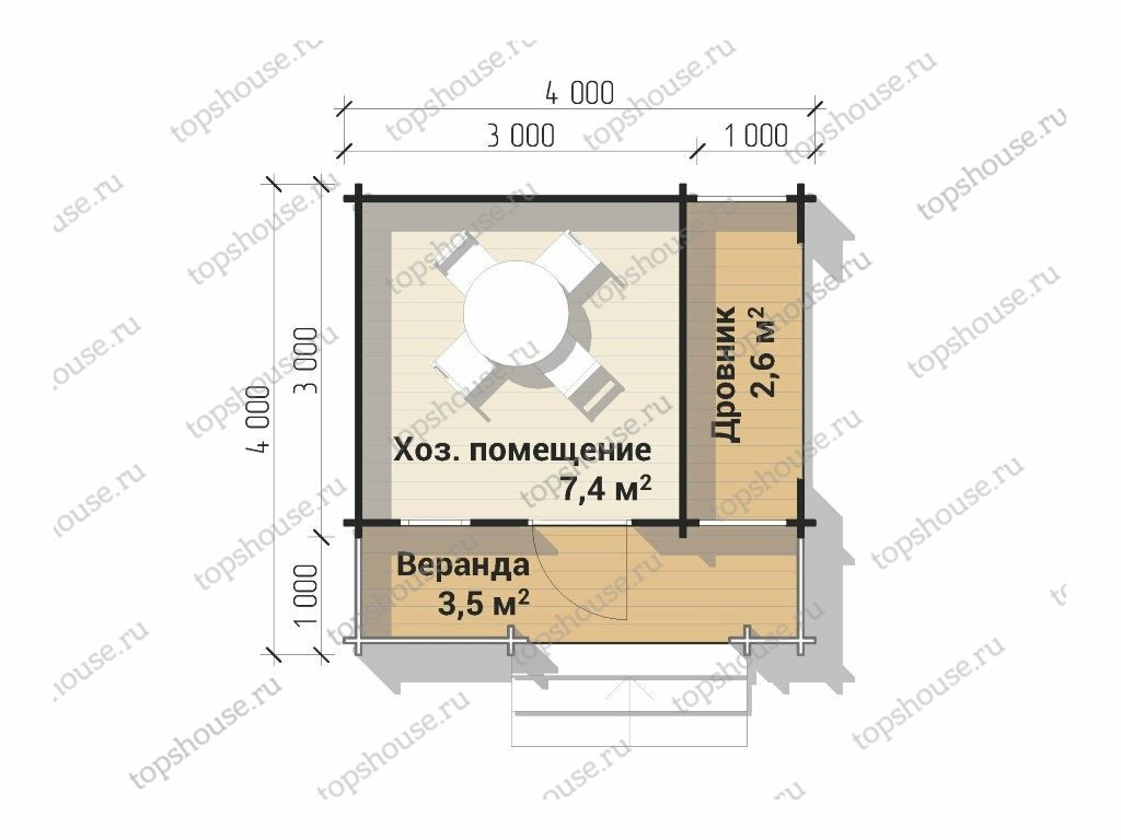 Хозблок с дровником «Боковушка» - купить по выгодной цене от производителя  «ТопсХаус» в Москве. Хозблоки для дачи/Хозяйственные постройки