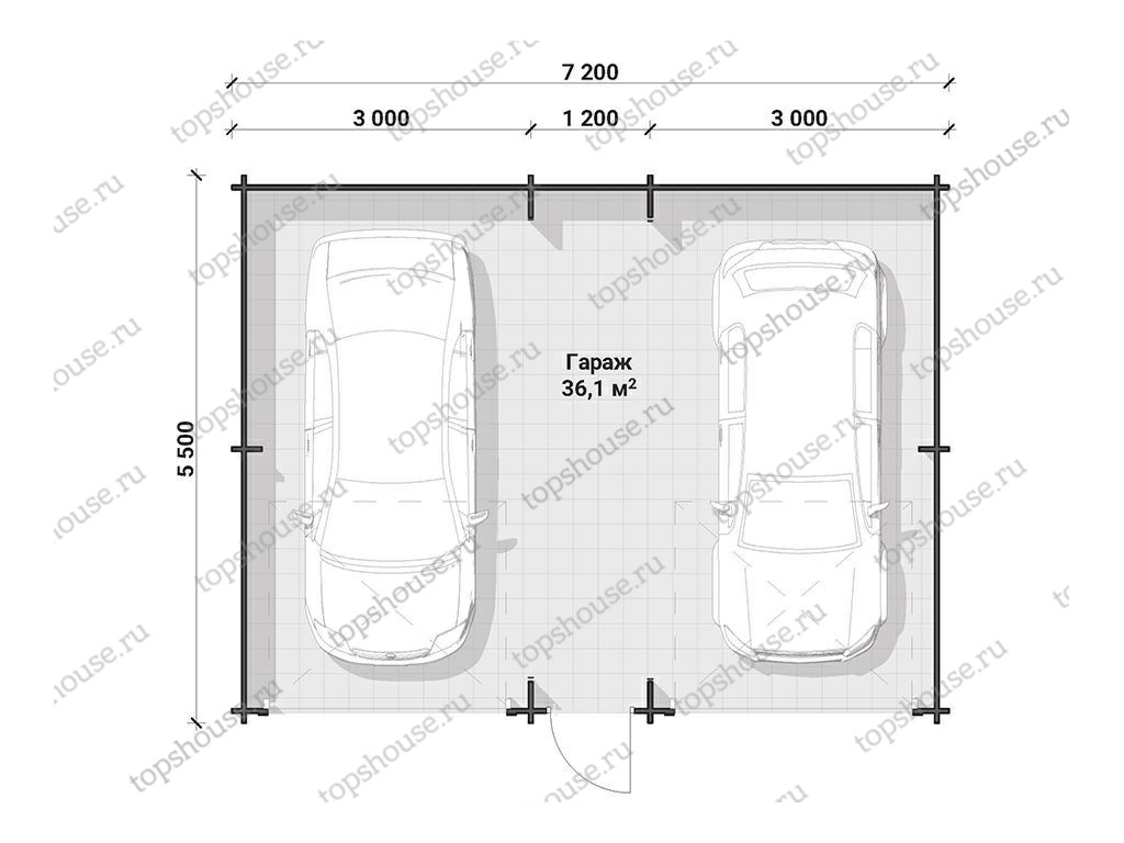 Гараж двойной «Оба два!» по выгодной цене от компании «ТопсХаус» в Москве |  Гаражи из бруса: фото проектов, цены, отзывы. Гаражи из бруса